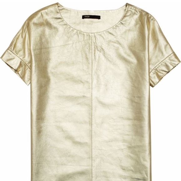 Maje gold lamb leather top - never worn - Picture 1 of 7